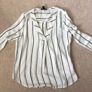 New w/ Tags-V-neck Striped blouse -Forever 21